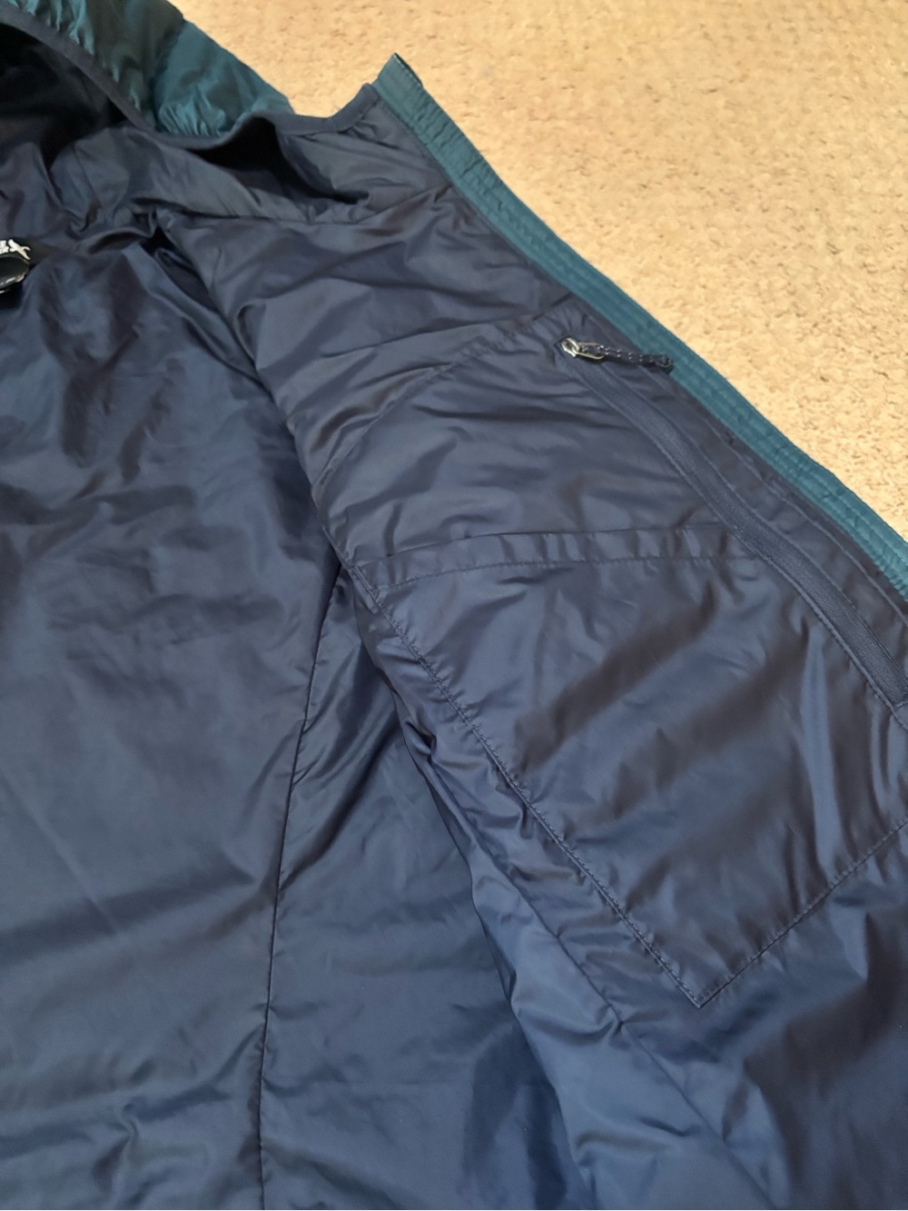 Eddie Bauer Women’s 2XL EB650 Down Hoodie Puffer Jacket Teal Blue-Green Packable - Picture 10 of 11